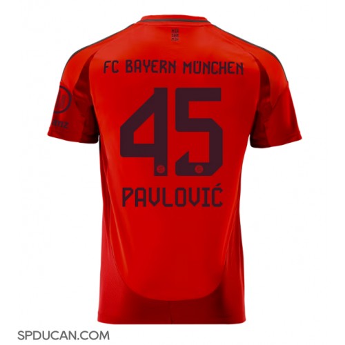 Muški Nogometni Dres Bayern Munich Aleksandar Pavlovic #45 Domaci 2024-25 Kratak Rukav